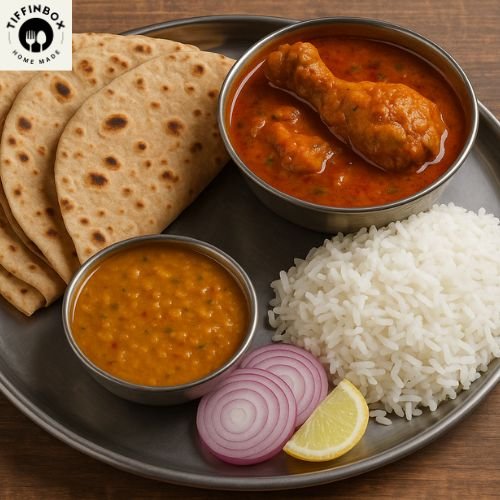 Chicken Curry Meal, Chicken Biryani Tiffin, Homemade Chicken Curry, Non Veg Tiffin, Chicken Meal Box